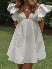 White ruffle dress