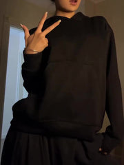 Casual Patchwork Mesh Diamond Hooded Sweatshirt