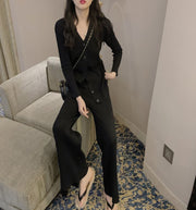 Two-Piece Fashion Casual V-Neck Cardigan Temperament