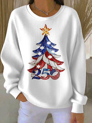 Retro Patriotic Christmas 1776–2026 250th Anniversary Print Sweatshirt
