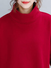 Loose Turtleneck Cropped Sweatshirt