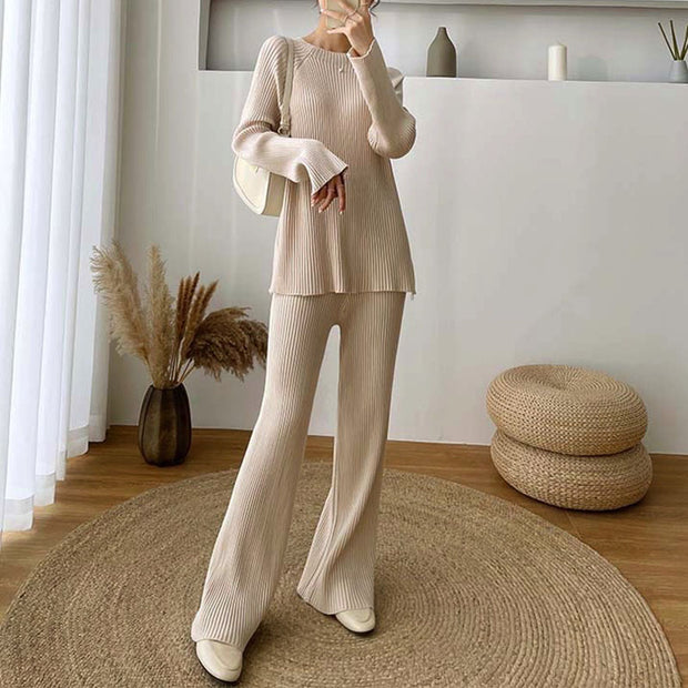 Women'S Wide-Leg Pants Thickened Casual Set