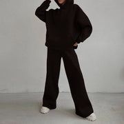 Casual  Hooded Straight-leg Pants Two-pieces Tracksuit