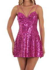 V neck sequin dress