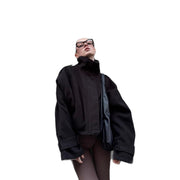 Loose Versatile Stand Collar Short Woolen Coat