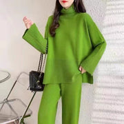 Casual Turtleneck Two-piece Sweater  Suit