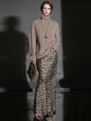 Luxury Cashmere Turtleneck Sweater – Seamless Design, Soft Brushed Knit, Solid Color Warm Pullover for Fall Winter