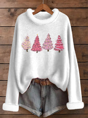 Women's Retro Christmas Tree Print Sweater