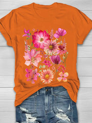 Vintage Flowers Print Women's T-shirt