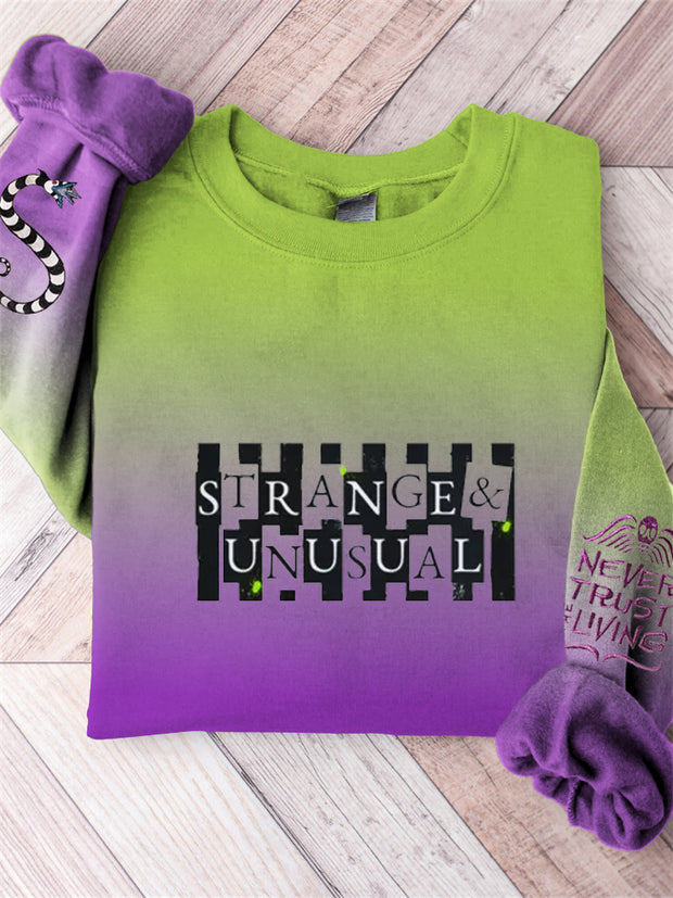 Strange And Unusual Gradient Print Casual Sweatshirt