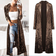 Fashion Casual Solid Color Lapel Long Sleeve Kimono Duster