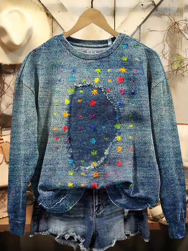 Colorful Polka Dot Irregular Pattern Art Print Sweatshirt