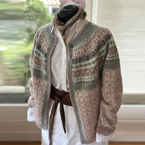 Vintage Icelandic Nancy Kofte Knit Jacquard Warmth Cardigan Unisex