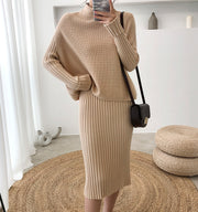 Split Knitted Sweater Two-Piece Dress