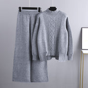 Loose Turtleneck Sweater and Wide-leg Pants Two-pieces Set