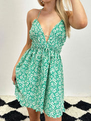 Strappy halter neck dress