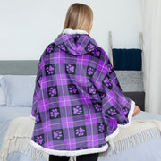 Super Cozy Paw Print Blanket Hoodie Cape
