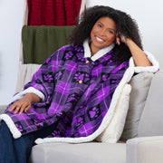 Super Cozy Paw Print Blanket Hoodie Cape