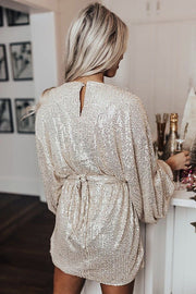 Sequined Elegant Dress Short Dress Autumn And Winter Party Sexy Gathering