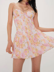 Sweatheart neck mini dress