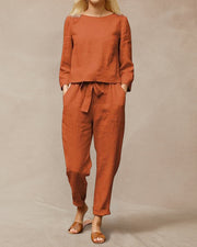 Women's Solid Color Fashion Leisure Suit Two-piece Set Suit