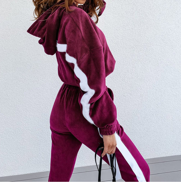 Simple pure color leisure sports suit