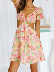 Floral v neck dress