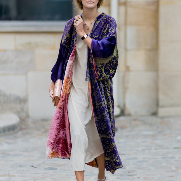 Printed Loose Long Sleeve Duster Kimono