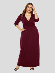 Plus Crisscross Ruched Maxi Dress