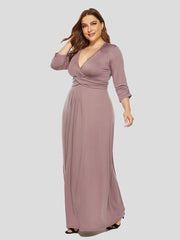 Plus Crisscross Ruched Maxi Dress