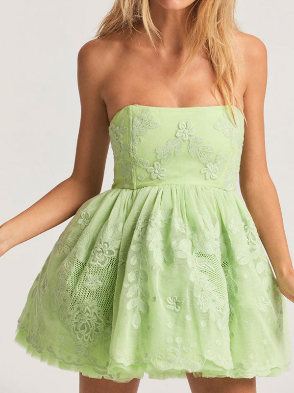 Sweatheart neck mini dress
