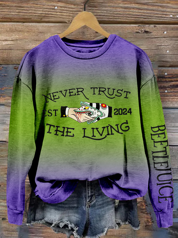 Halloween Horror Movie 2024 Embroidered Washed Sweatshirt