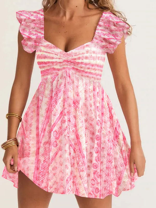 Pink printing dress