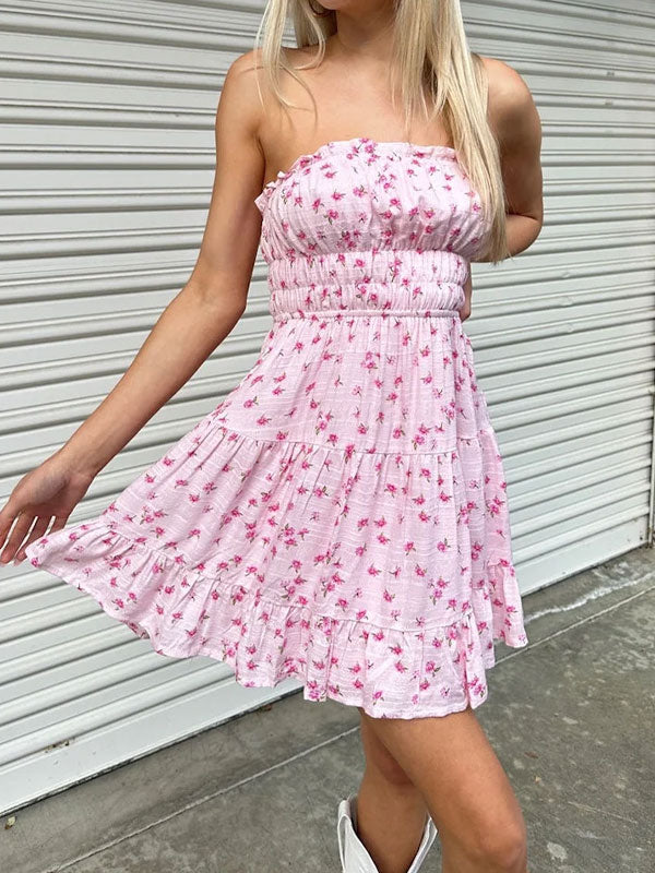 Pink floral dress