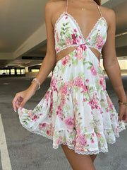 V neck sleeveless dress