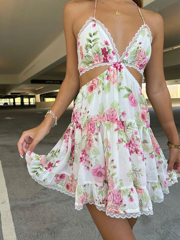V neck sleeveless dress
