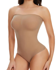 Women's Strapless Bodysuit Tummy Control Thong Body Shaper Sculpting Leotards