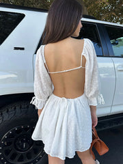 Cut out style embroidered dress