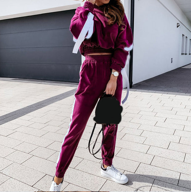 Simple pure color leisure sports suit