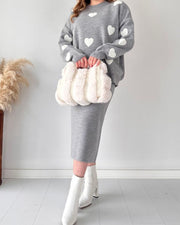 Love knitted skirt two-piece set