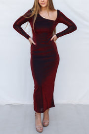 Atonia Maxi Dress - Red Shimmer