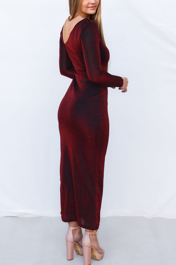 Atonia Maxi Dress - Red Shimmer