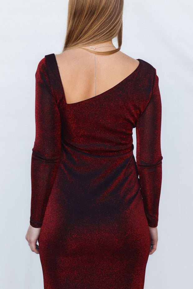 Atonia Maxi Dress - Red Shimmer