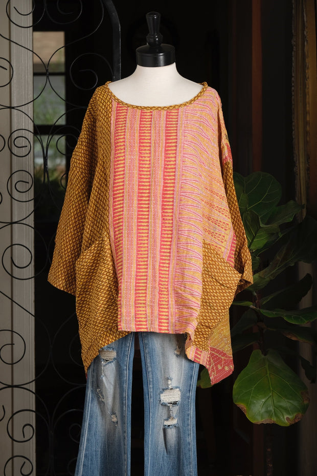 Kantha Pullover in Chic Zigzag