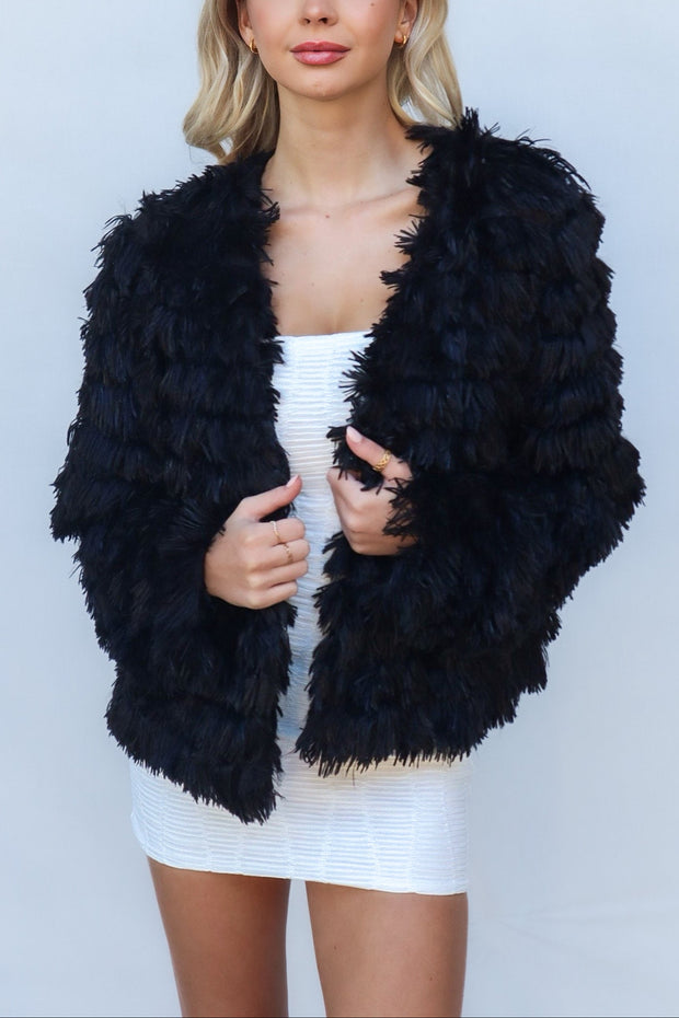 Bambi Faux Fur Jacket - Black