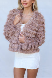 Bambi Faux Fur Jacket - Chocolate