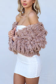 Bambi Faux Fur Jacket - Chocolate
