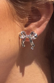 Calista Silver Bow Earrings