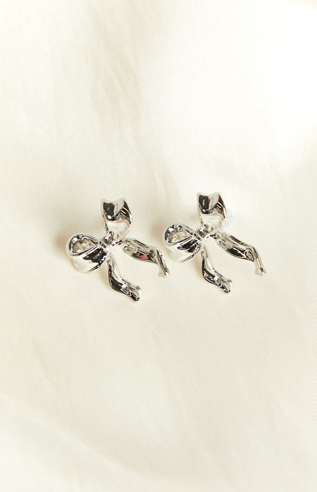 Calista Silver Bow Earrings