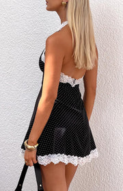 Cassidy Black Polka Dot Mini Dress
